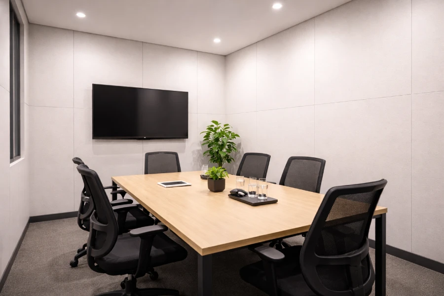 Ruang meeting kantor dengan peredam suara terpasang di Cilandak Jakarta Selatan
